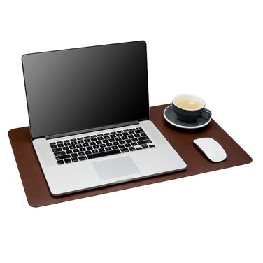 Шкіряний килимок для столу Gallaway DeskPad, захисний килимок для миші та клавіатури з PU-шкіри, темно-коричневий, 61 x 35,6 см