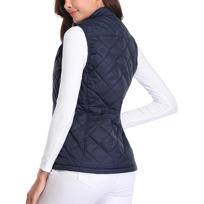 Жіноча легка пухова куртка Teppwete з кишенями, тепла осінньо-зимова модель, темно-синій колір (M)