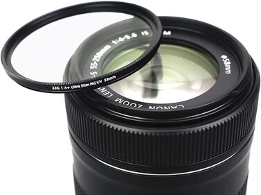 Фільтр JJC UV, 49 мм, ультратонкий, багатошарове покриття, захист від UV-променів, об'єктив для Canon Sony DSLR з різьбою 49 мм (Срібний)