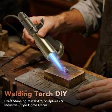 Бутан-пальник Flambierbrenner: кухонна лампа з регулюванням кута на 90°, безпечним закриттям та регульованою полум'ям для паяння (зелений та чорний)