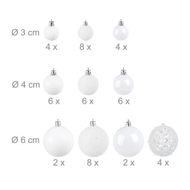 Relaxdays Set of 50 Christmas Baubles