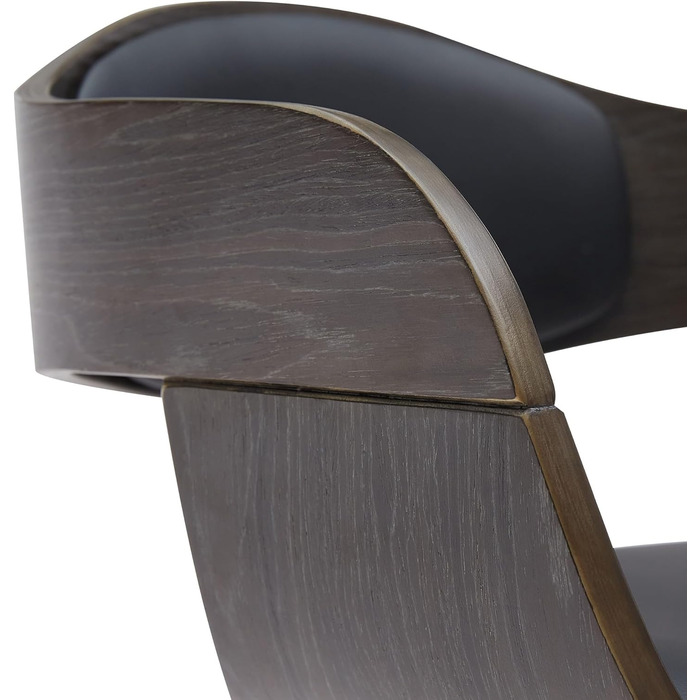 Kingston Adjustable Bar Stool with Premium Faux Leather Padding - Black/Gray