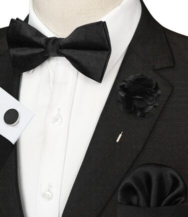 Метелик для чоловіків JEMYGINS з краваткою-бабочкою та нагрудною хустиною (чорний, 6 штук)