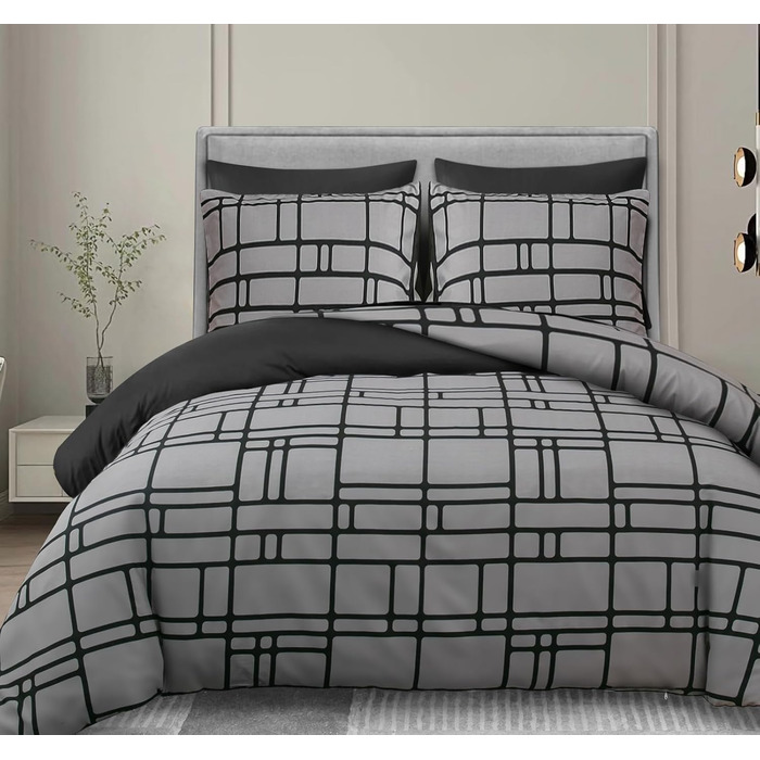 Комплект постільної білизни Pamposh 135x200 (4 шт.) - сірий, мікрофібра, з блискавкою