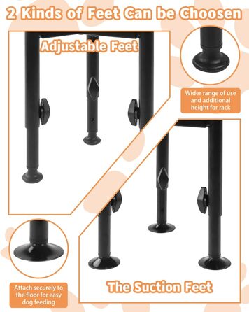 Підставка для годівлі собак з підставкою для лап, регульована по висоті, 15-26 см, металева, для маленьких, середніх та великих собак (тільки підставка)