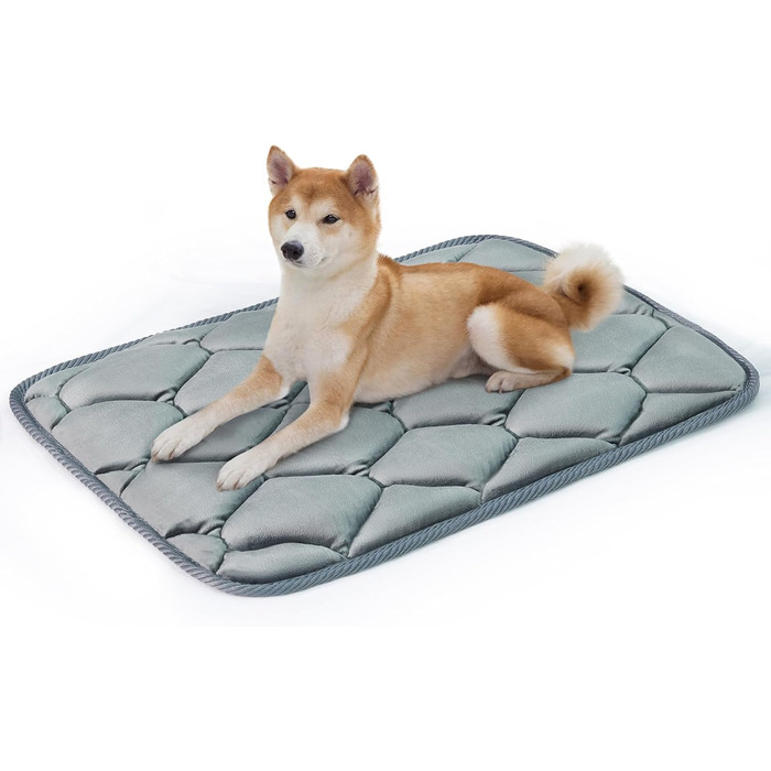 М'який килимок у переноску для собак, миючий, сірий, 89 x 56 см (M 74 x 46 см)