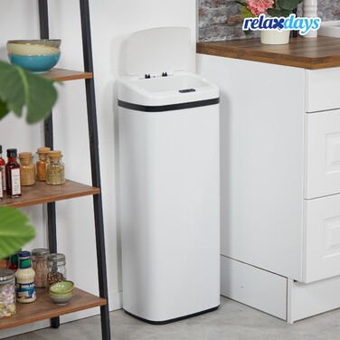 Relaxdays White Sensor Trash Can