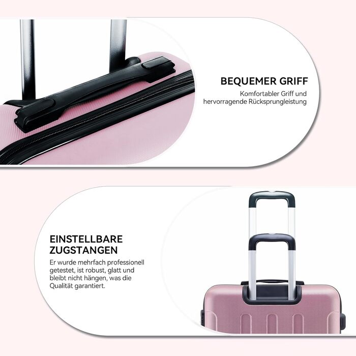 Набір валіз Beibye 2045 з трьох валіз на колесах, з жорстким корпусом, 20 кольорів (темно-зелений, принцесса-рожевий)