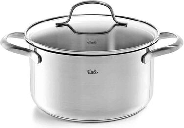 Каструля Fissler San Francisco 1,9 л з нержавіючої сталі, Ø16 см, з скляною кришкою, зливний край, мірна шкала, для індукції
