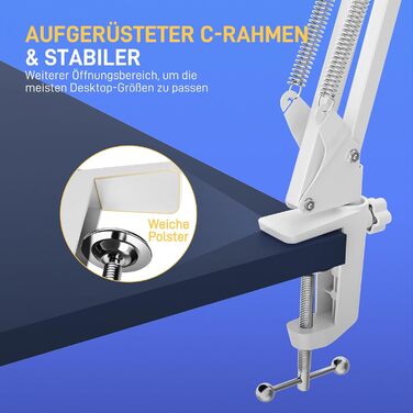 Мікрофонний тримач Maono BA20, чорний: регульований штатив для подкастів, геймінгу, стрімінгу та запису – з кріпленням до столу та адаптером 3/8' - 5/8'