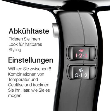 Професійний фен Valera Swiss Silent Jet Light 7500 Ultrablack: потужний мотор PM-Pro, 2000 Вт, іонізація, 6 температурних режимів