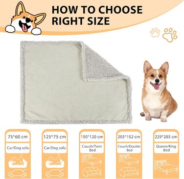 Водонепроникний плед для собак і котів, миючий, захисний, плюшевий, для великих собак, 150 x 120 см (XS 75 x 60 см, верблюжий/тауп)