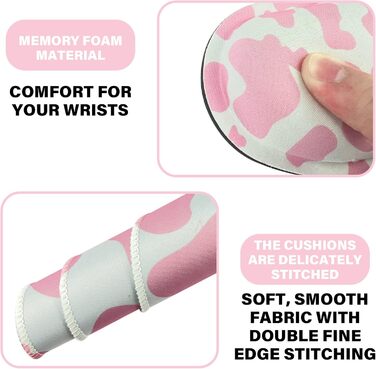 Килимок для миші 80x40 см 3-в-1 з підставкою для зап'ястя та клавіатури, рожевий (J2)