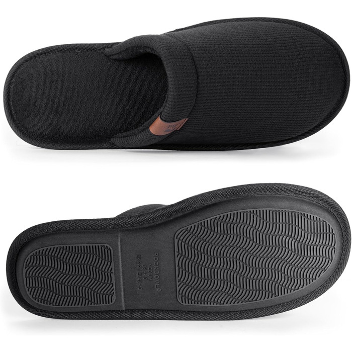 Чоловічі тапочки RockDove LiteStep з вафельної в'язки для дому, чорні (47/48 EU)