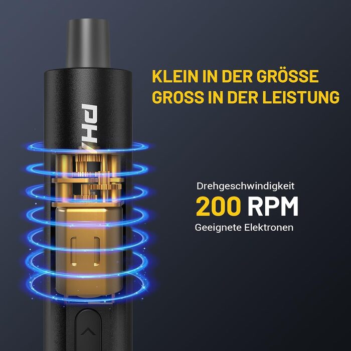 PHALANX 60-в-1 Міні Електродриль з LED-підсвічуванням, Магнітний, з Регульованим Моментом - Для Ремонту Мобільних Пристроїв, Комп'ютерів, Годинників, Окулярів, Планшетів