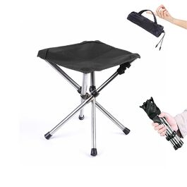Зручний складаний туристичний стільчик для кемпінгу, риболовлі та відпочинку на природі (хакі, чорний, 33см, 28см)