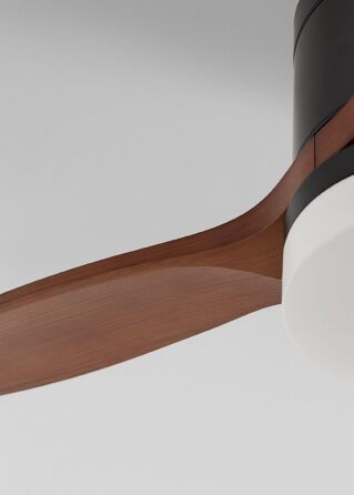 Стельовий вентилятор CREATE WINDCALM з LED-освітленням та пультом ДК, 40 Вт, Ø112 см, 6 швидкостей, 3 режими світла, режим літо/зима, чорний з темним деревом