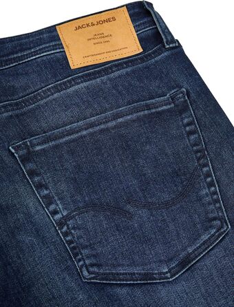 Джинси чоловічі JACK & JONES Clark Stretch Straight Fit, блакитно-чорні, розміри 30-38/32L