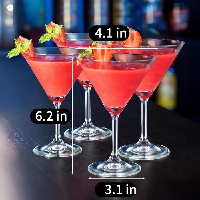 Набір склянок для коктейлів ParaCity (4 шт.), 180 мл: Мартіні, Маргарита, вечірка, кейтеринг