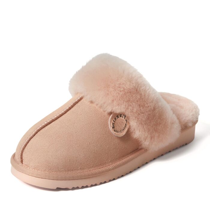 Домашні тапочки 'Fireside Sydney' з овечої вовни для дому та вулиці, широка форма (36 EU, персиковий пил)