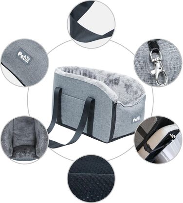 Автомобільний лежак для собак та котів Jomewory, 45x22x25 см, з безпечним кріпленням