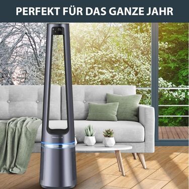 Вентилятор-повітроочисник Rowenta Eclipse QU5030 2-в-1 | Повітряний фільтр, 12 швидкостей, таймер, пульт керування, антрацит