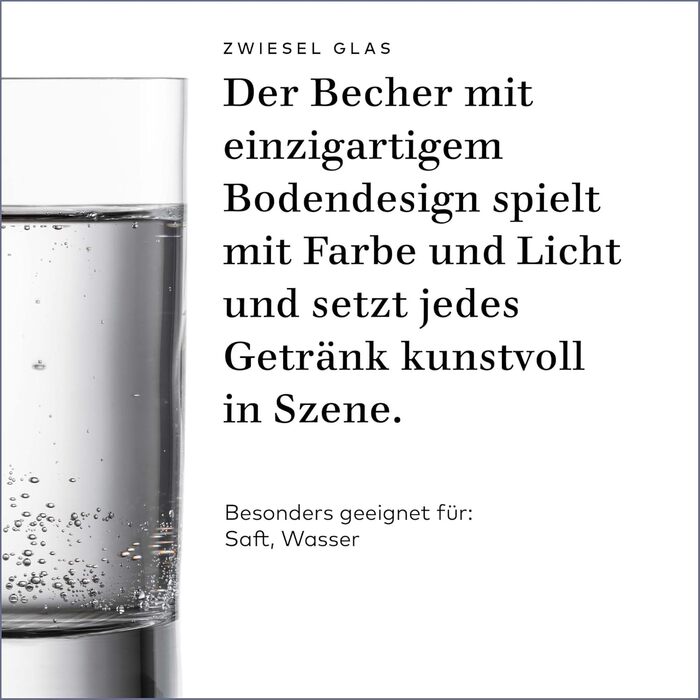 Zwiesel Glas Echo Mug (Set of 4), modern drinking glass with a special base, dishwasher-safe Tritan crystal glasses, Made in Germany (Art.-Nr. 123380)