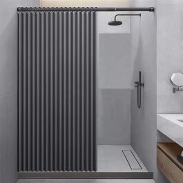 Водонепроникний душовий завіс з льону, антимольний, сірий 100x200 см з гачками