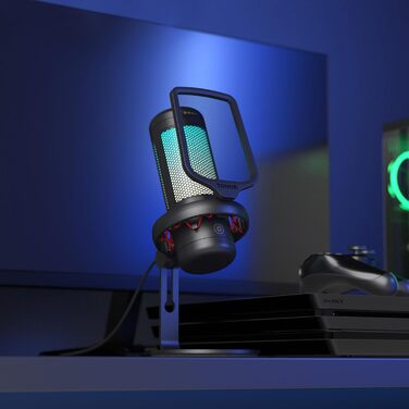 Мікрофон геймерський TONOR TC310 USB для ПК, PS4/PS5 з RGB підсвіткою та тримачем