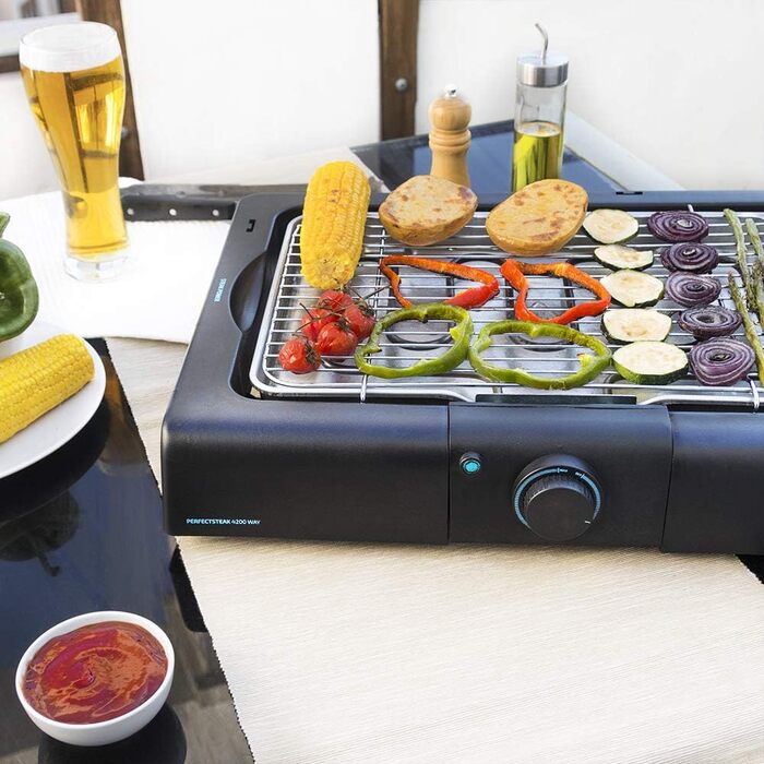 Електричний гриль Cecotec PerfectSteak 4200 Way, настільний, 2400 Вт, нержавіюча сталь, регульована висота, піддон для жиру, регулювання температури
