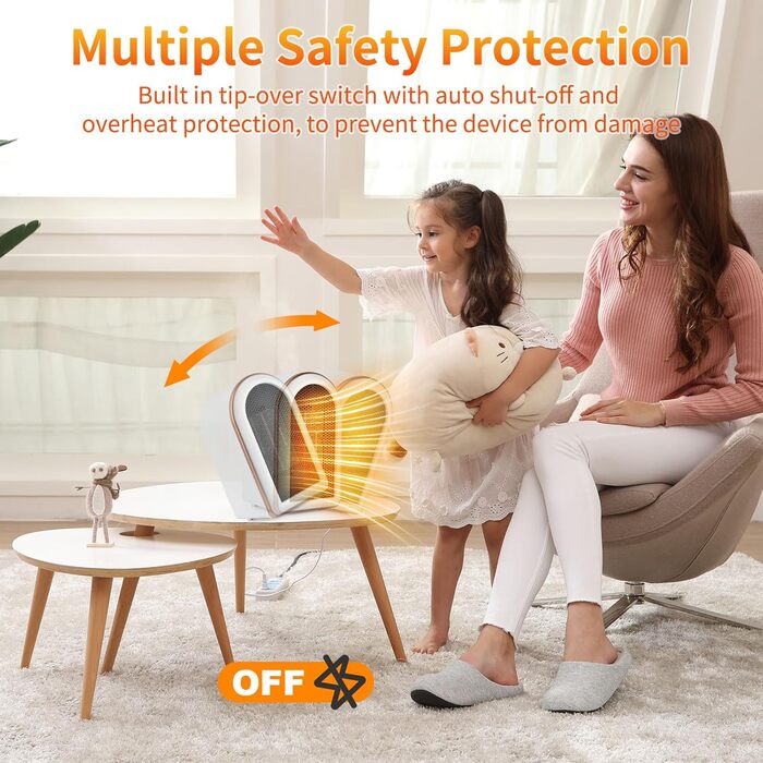 Електрична теплова гармата 2000W з пультом керування, 58 см, з осциляцією 70°, 3D-полум'я, LED-дисплеєм, ECO-режимом та таймером 12 годин - для обігріву спалень та офісів