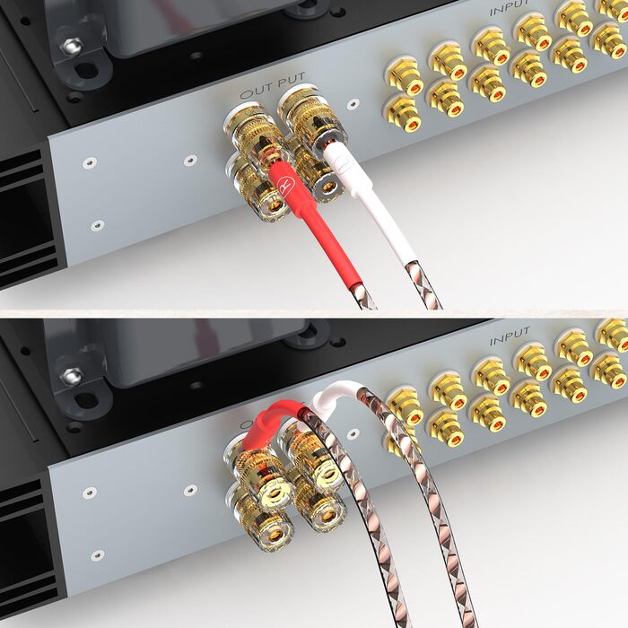 Акустичний кабель Tertullus VS903 Hi-Fi 2.5м, мідний OFC 17AWG (1.0 мм²) з банановими роз'ємами (B-B), преміум-якість