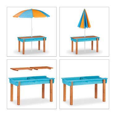 Relaxdays Children's Garden Seating Set with Parasol