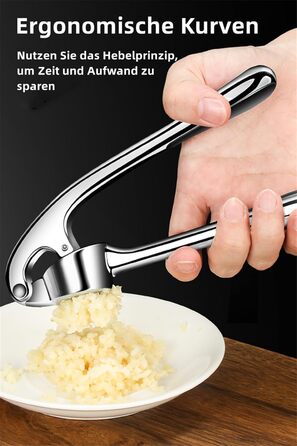 Прес для часнику, кухонний інструмент з зручною ручкою – Ефективний інструмент для отримання часникової пасти – Легко миється Garlic Press