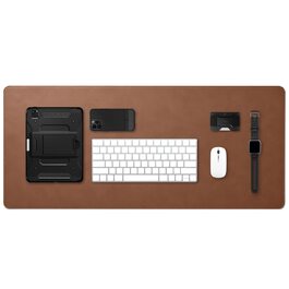 Spigen Калька на стіл XXL Braun з еко-шкіри PU, антиковзкий килимок для миші