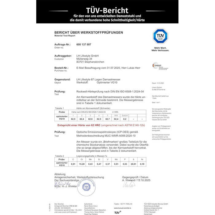 Набір кухонних ножів Wolfblood Damast 3 шт (32/26/20 см) з дамаської сталі 67 шарів, твердість 62 HRC, сертифіковано TÜV + чохол та подарункова коробка
