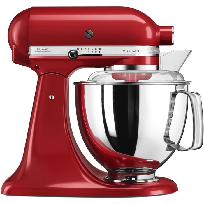 Кухонний комбайн KitchenAid Artisan Empire Red: тістоміс, блендер, насадки, 4.8 л, 2 чаші з нержавіючої сталі