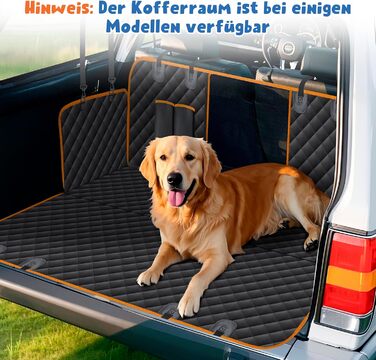 Водонепроникна підстилка для собак у машину з захистом боків та віконкою-сіткою, чорний/оранжевий