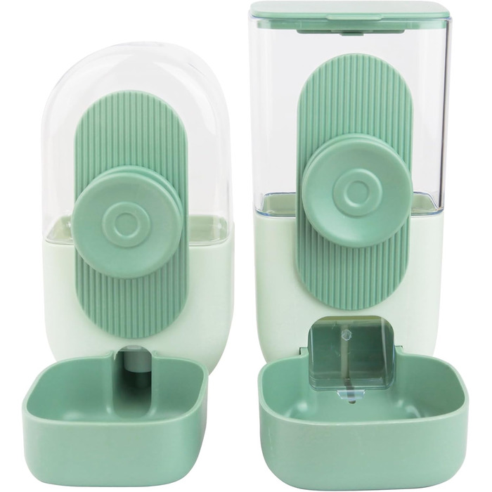 HENYEER Automatic Pet Feeder and Water Dispenser - Hanging Design for Small Animals (Rabbits, Ferrets, Cats, Dogs, Birds) - Green