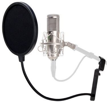 Pronomic CM-100S Студійний конденсаторний мікрофон XLR з поп-фільтром, павуком, кейсом та вітрозахистом, сріблястий
