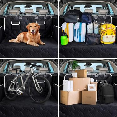 Килимок для собак у машину Caliyo, 143.5x134 см, захист заднього сидіння, водовідштовхувальний, антицарапин, універсальний, чорний