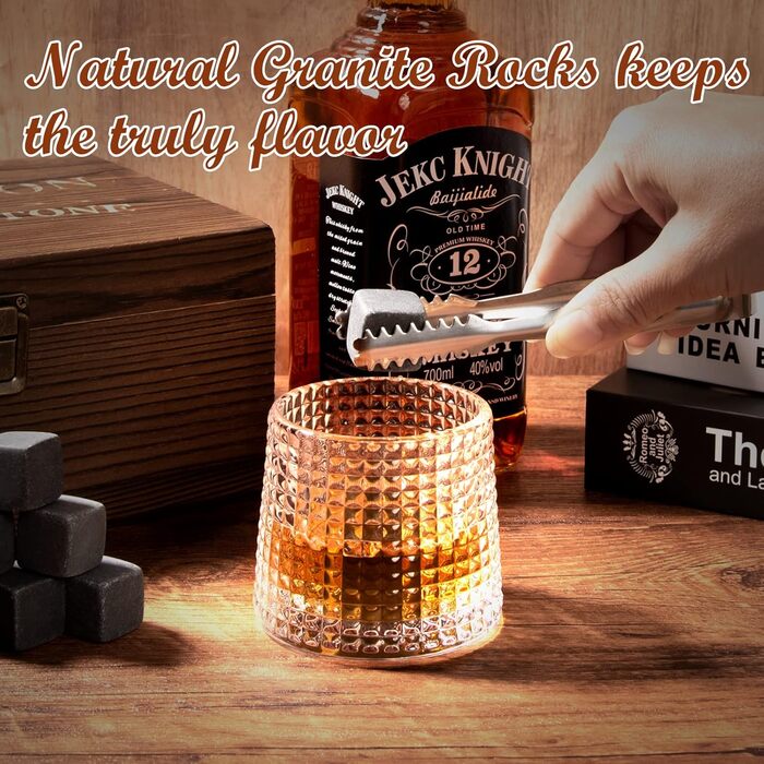 Набір для віскі: охолоджуючі камені, келихи та подарункова упаковка для чоловіків