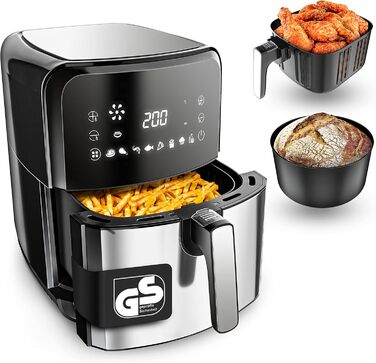 Фритюрниця без олії Vandenberg 5.5L з 12 програмами, 1700W, антипригарне покриття, сенсорний дисплей