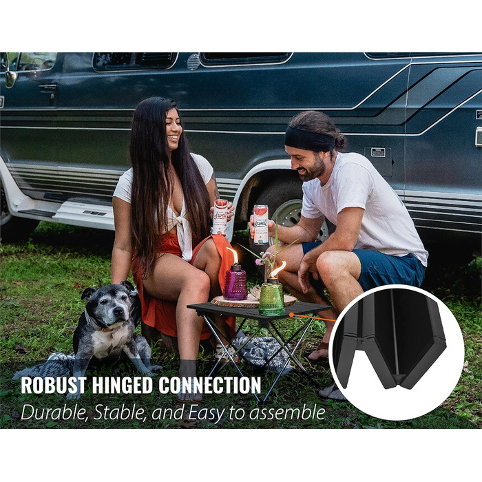Trekology Стіл для кемпінгу: легкий, складаний, портативний, чорний Obsidian