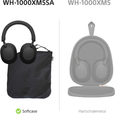Навушники Sony WH-1000XM5 чорні: бездротові, з шумозаглушенням, Bluetooth, Hi-Res Audio, до 30 год роботи, для iOS та Android + жорсткий кейс
