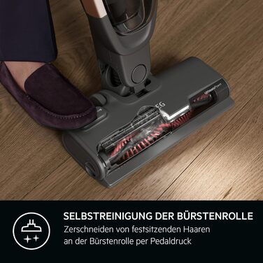 AEG CLEAN 5000 AS52CB25UG Cordless Vacuum Cleaner / 2in1 / pleasantly quiet 80 dB(A) / 58% recycled material / up to 55 minutes runtime / automatic / freestanding / all floors / incl. accessories / gray Model 2023 25.2V Gray Multi-Floor Nozzle