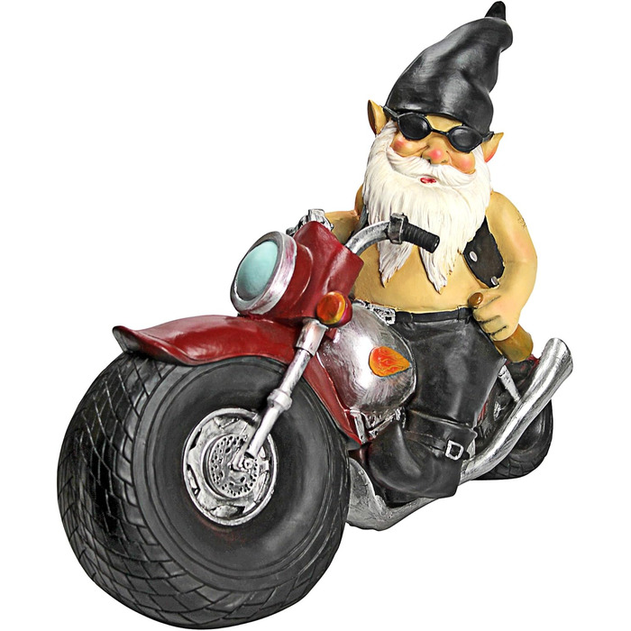 Design Toscano Decorative Figure, Biker with Leather Jacket, Dimensions: 14 x 34.5 x 28 cm