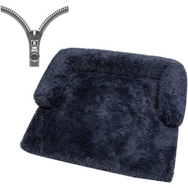 Ліжко для собак великих та маленьких порід, захист дивану, плюшеве, м'яке, дихаюче, ліжко для котів, тепле зимове, довговічне, зручне, миється, нековзне, подушка для собак (M 90x90x20 см, Темно-сірий)