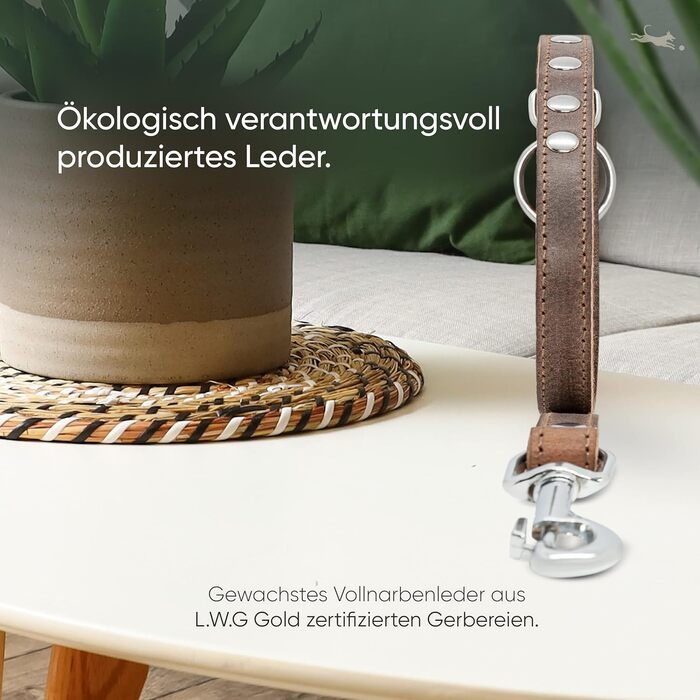 2m Dog Leash made from certified leather - Adjustable training lead - Handmade in EU - Dog Leash for large, medium & small dogs - Leather lead (Dark Chocolate, 25mm wide)