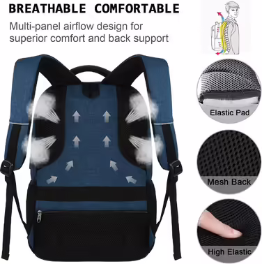 YAMTION Backpack Men's School Backpack for 15.6 Inch Laptop Backpack Work Waterproof Business Daypacks Boys Teenage 35L (Blue230, 15.6 Inch)